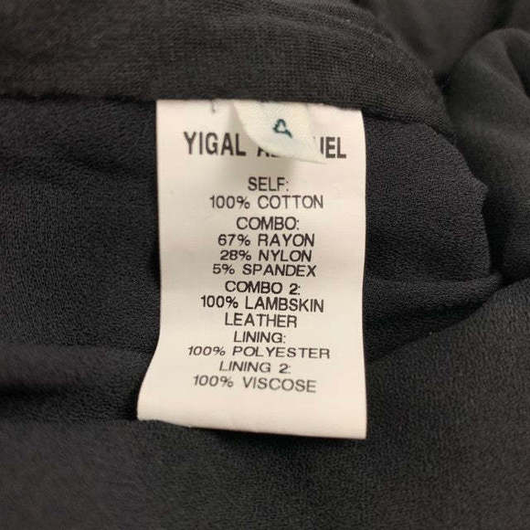 YIGAL AZROUEL Black White Cotton Eyelet Lamb Skin Sleeveless Dress - Picture 4 of 5